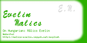 evelin malics business card