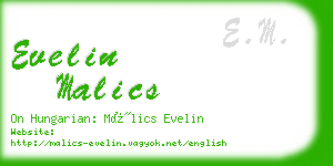 evelin malics business card